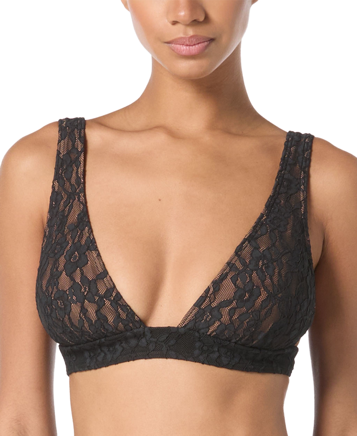 Michael Michael Kors Lace Tie Back Top - Black