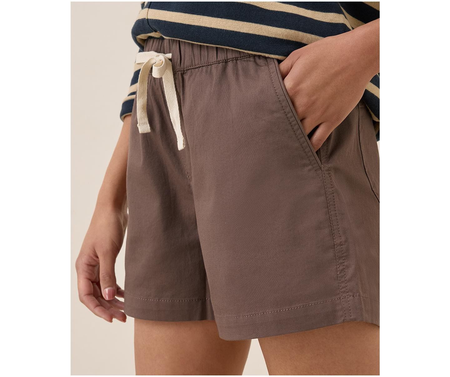 Женские шорты Pact Organic Cotton Daily Twill Short, цвет: Глубокий серо-коричневый — фото 3