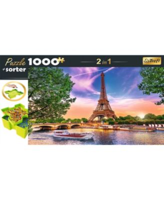 Red 1000 Piece Puzzle & Sorter - Sunset over Paris