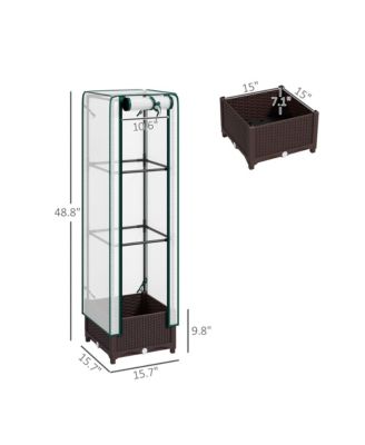 Raised Flower Bed with Trellis, 15.7" x 15.7" x 48.8",