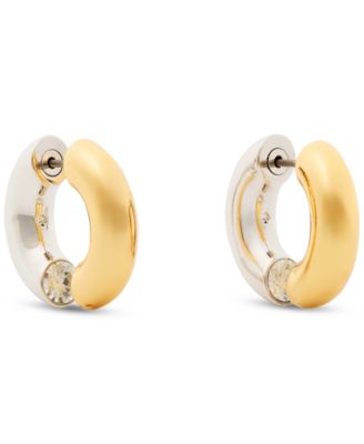 kate spade new york - Two-Tone Small Crystal Hoop Earrings, 0.65"