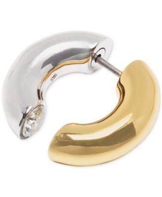 Small Crystal Hoop Earrings, 0.65"