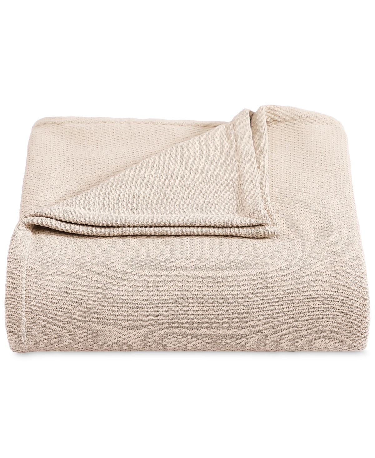Tommy Hilfiger Solid Cotton Pique Blanket, Twin