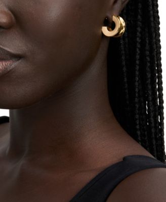 Small Concave Hoop Earrings, 0.82" 