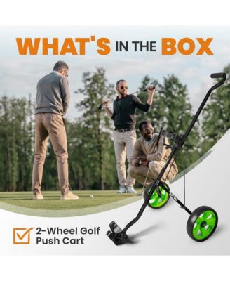 2-Wheel Golf Pull Cart with Adjustable Handle and Foot Brake