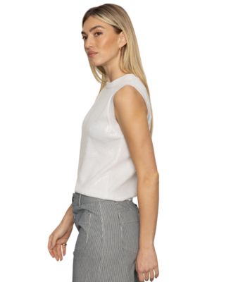 Women's Sequin Sleeveless Pull-On Sweater