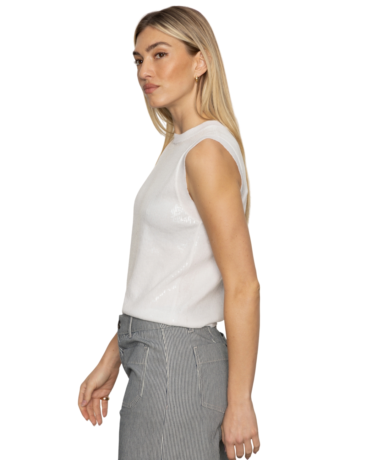 Sanctuary Women's Sequin Sleeveless Pull-on Sweater
