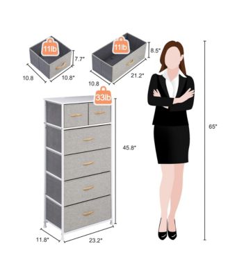 Steel and Fabric 6-Drawer Combo Dresser – Functional Storage