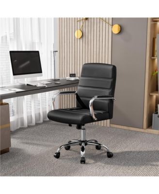 Mid-Back Office Chair PU Leather Office Executive Chair