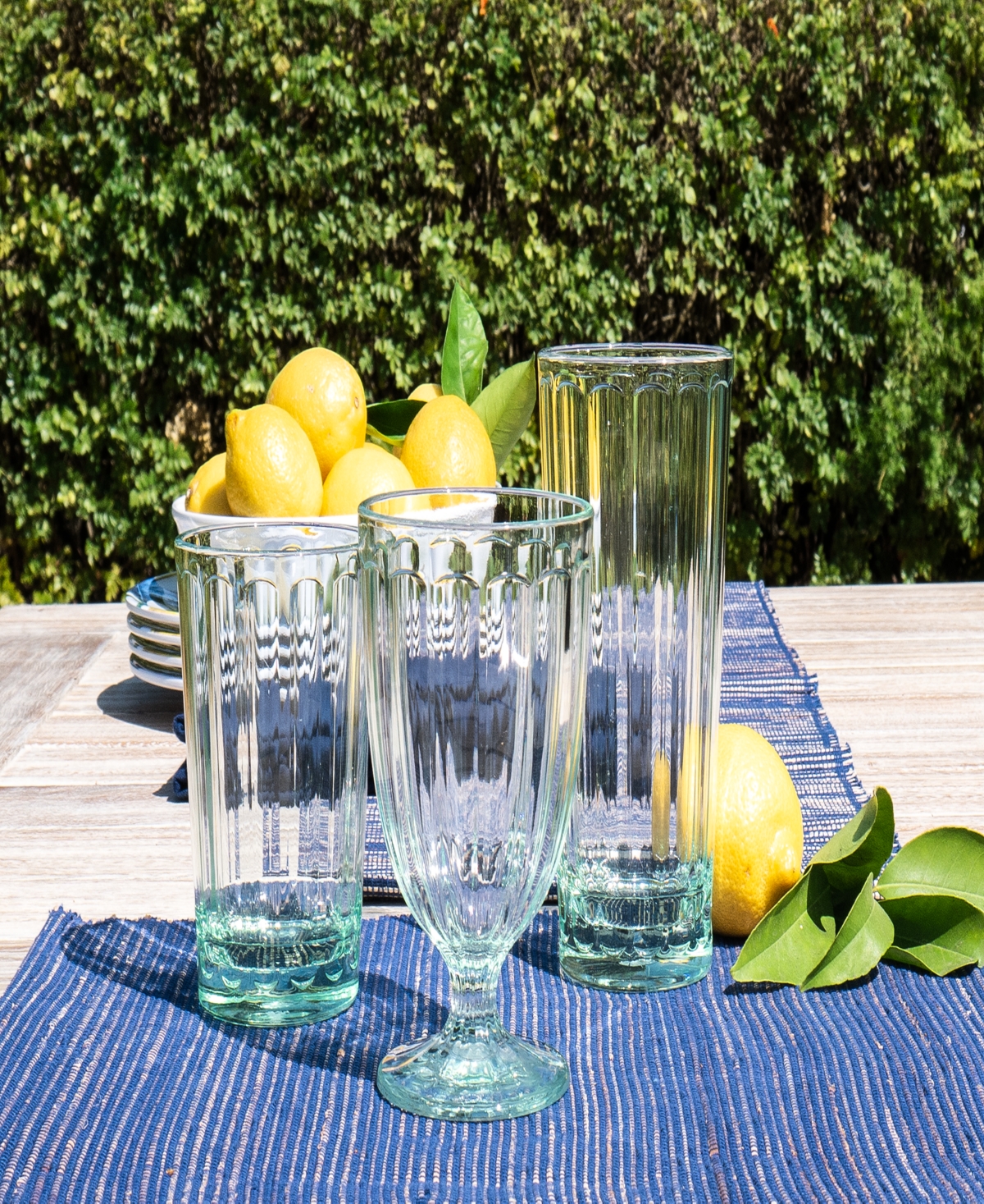 Tarhong Panel Goblet Glasses, Set Of 6 In Clear