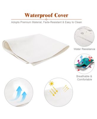 2-Person Patio Rattan Lounge Chair Chaise Recliner Adjustable Cushion