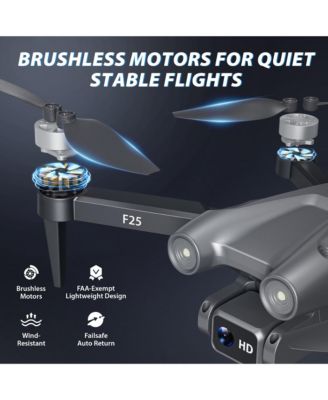 F25 Foldable Drone – 1080p FHD Camera - FAA-Exempt - FPV Screen, GPS, Smart Modes, Brushless Motors, Travel Case Compact Drone for Beginners