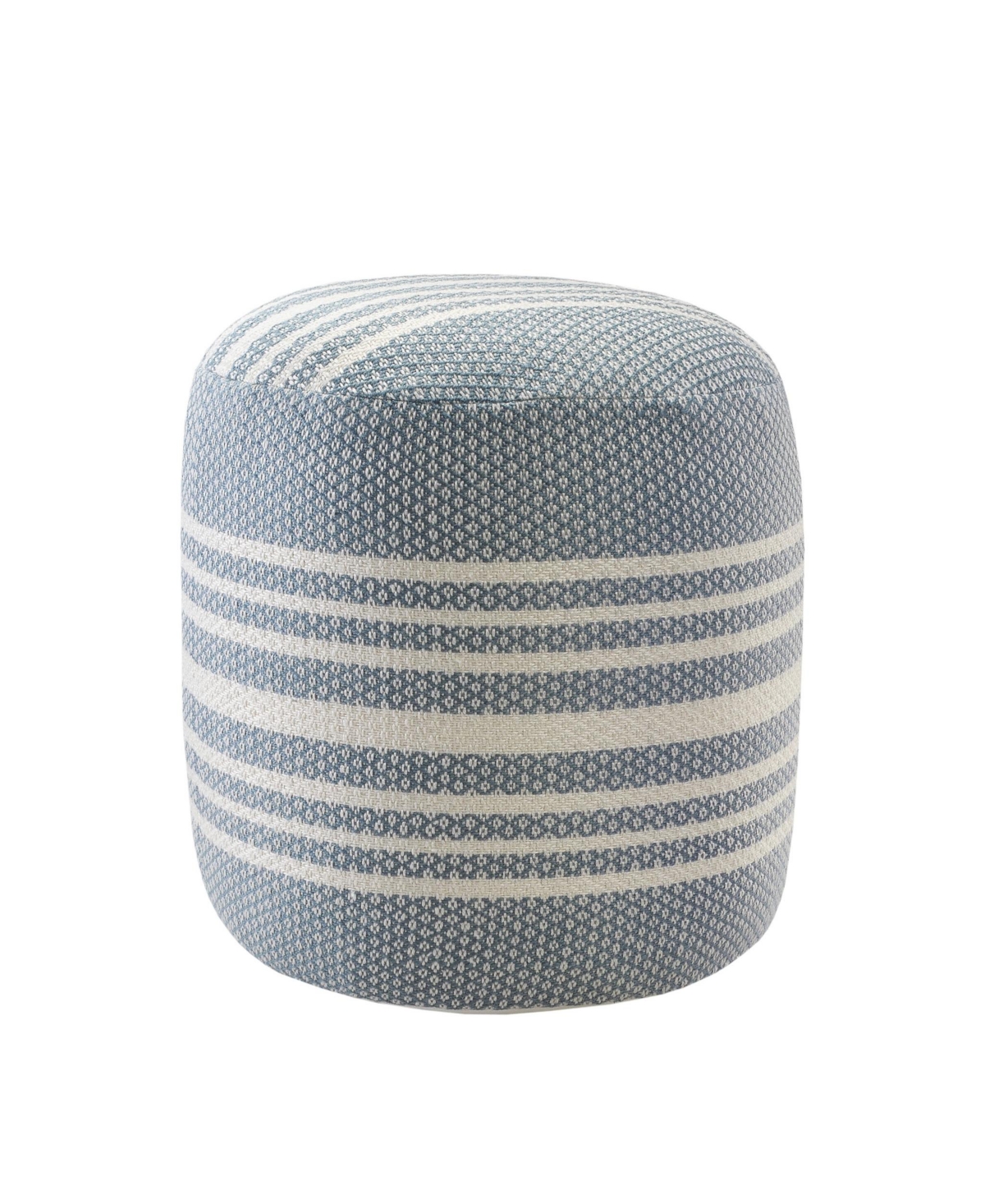 Round Striped Pouf Ottoman for Indoor and Outdoor Seating