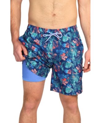 Men's Midnight Tropical Print Swim Shorts for Stylish Beach Days