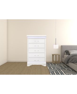 Solid Wood Five-Drawer Chest with LED Lighting for Bedroom Storage