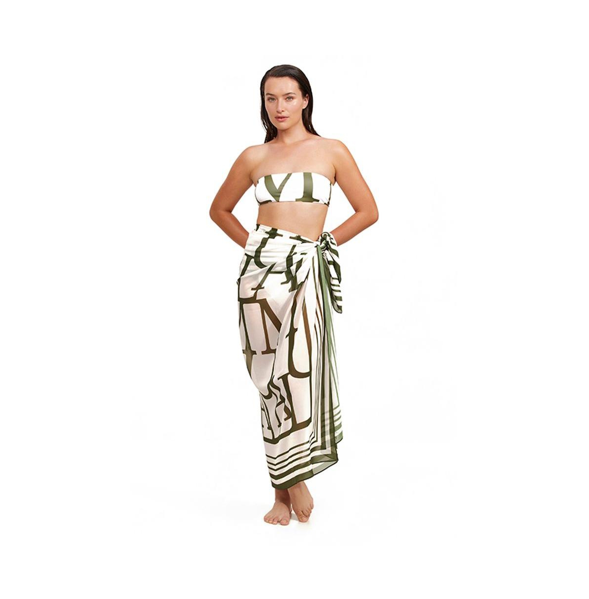 Women's Signature Pareo - Olive / cream