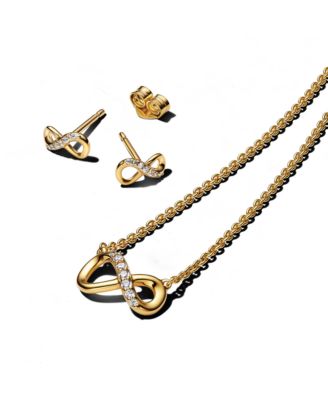 14k Gold-Plated Sparkling Infinity Jewelry Gift Set