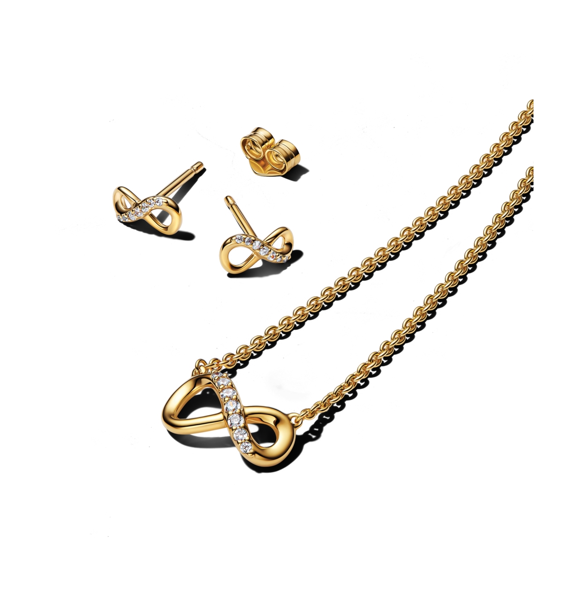 Pandora 14k Gold-plated Sparkling Infinity Jewelry Gift Set