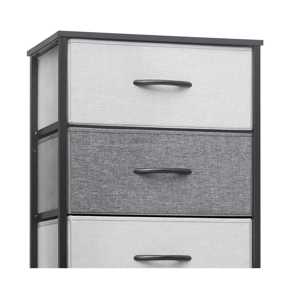 Steel and Fabric Six-Drawer Chest for Bedroom Closet Home Storage