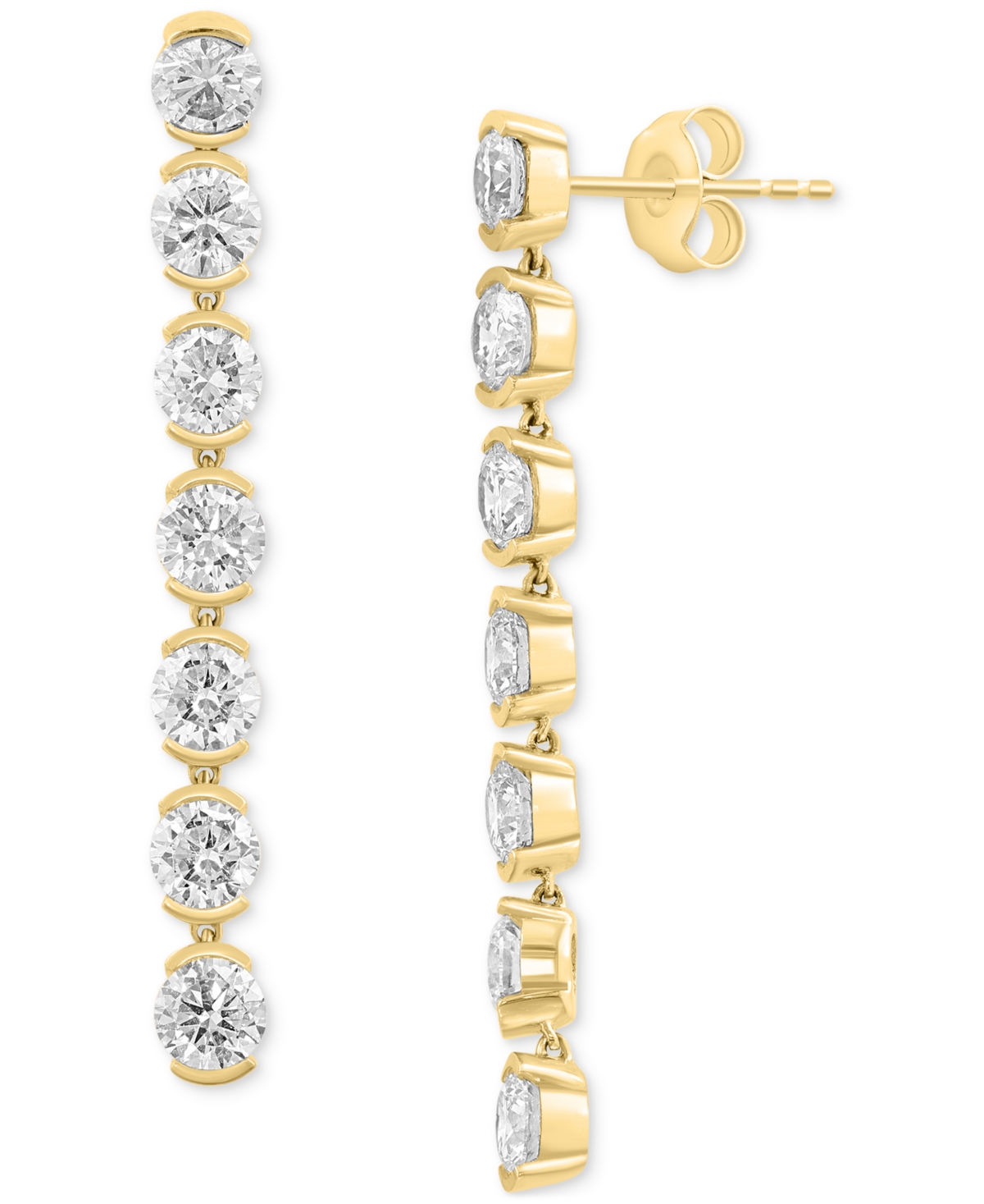 EFFY COLLECTION EFFY LAB GROWN DIAMOND LINEAR DROP EARRINGS (3-3/8 CT. T.W.) IN 14K GOLD 