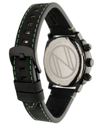 Men's Hull Chronograph Black Leather Strap Watch, 42mm