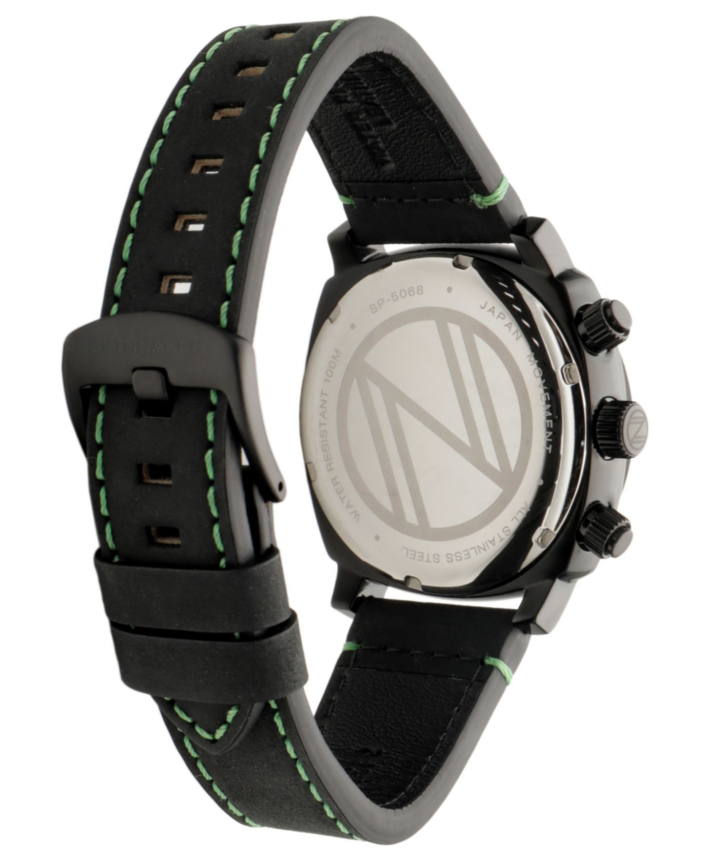 Мужские часы Spinnaker Hull Chronograph Black Leather Strap Watch, 42mm — фото 3