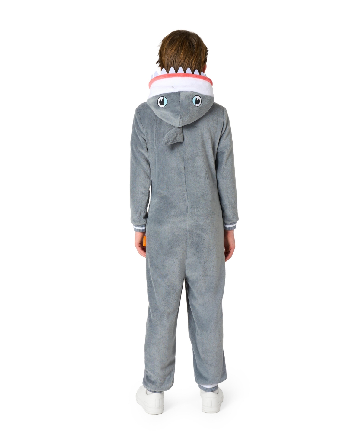 Opposuits Little And Big Boys Shark Onesie In Gray,white
