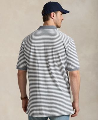 Men's Big & Tall Striped Oxford Mesh Polo Shirt