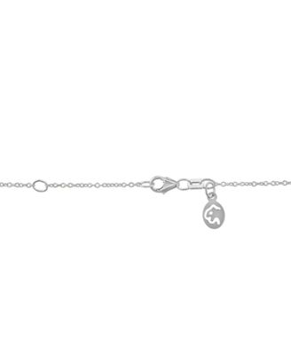 EFFY&reg; Lab Grown Diamond Round & Baguette Linear Drop Pendant Necklace (1-3/8 ct. t.w.) in 14k White Gold, 17" + 1" extender