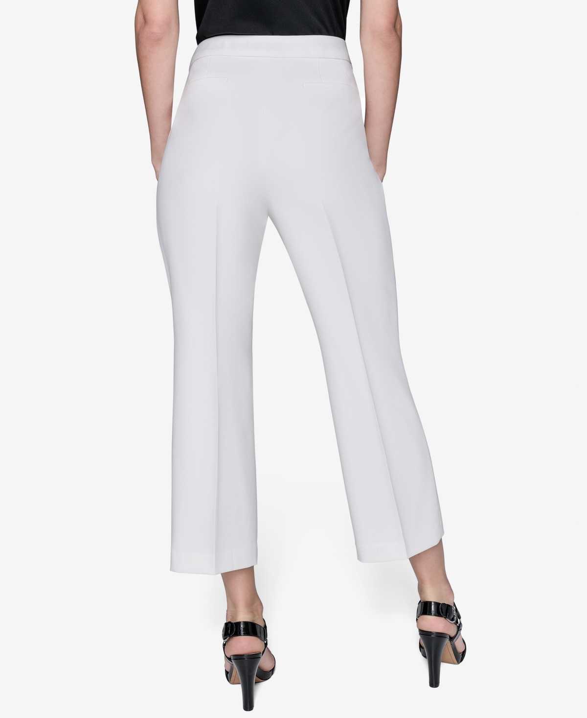 Karl Lagerfeld Women's Cropped Wide-leg Mid-rise Pants