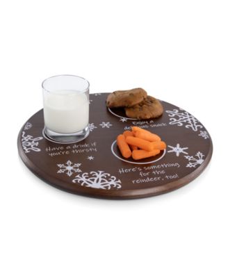 Christmas Santa Milk Cookies Serving Tray