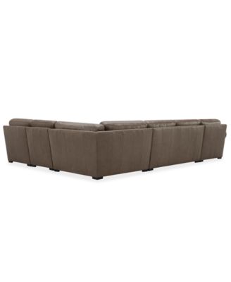 Radley Roll Arm 152" 5-Pc. Leather Wedge Corner Chaise Sectional