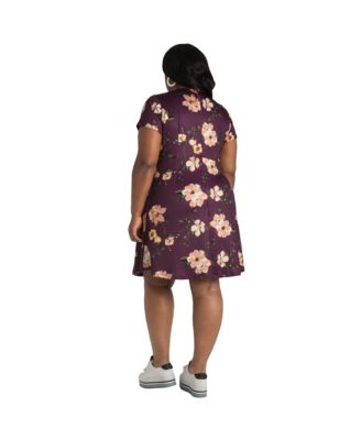 Plus Size Floral Skater Mini Dress