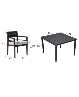 Streamdale 5-Piece Patio Dining Set with Swivel Rockers, Cushions, and Dining Table