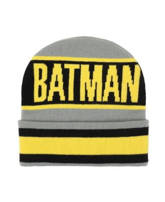 Men's Batman Logo Gray Cuff Beanie