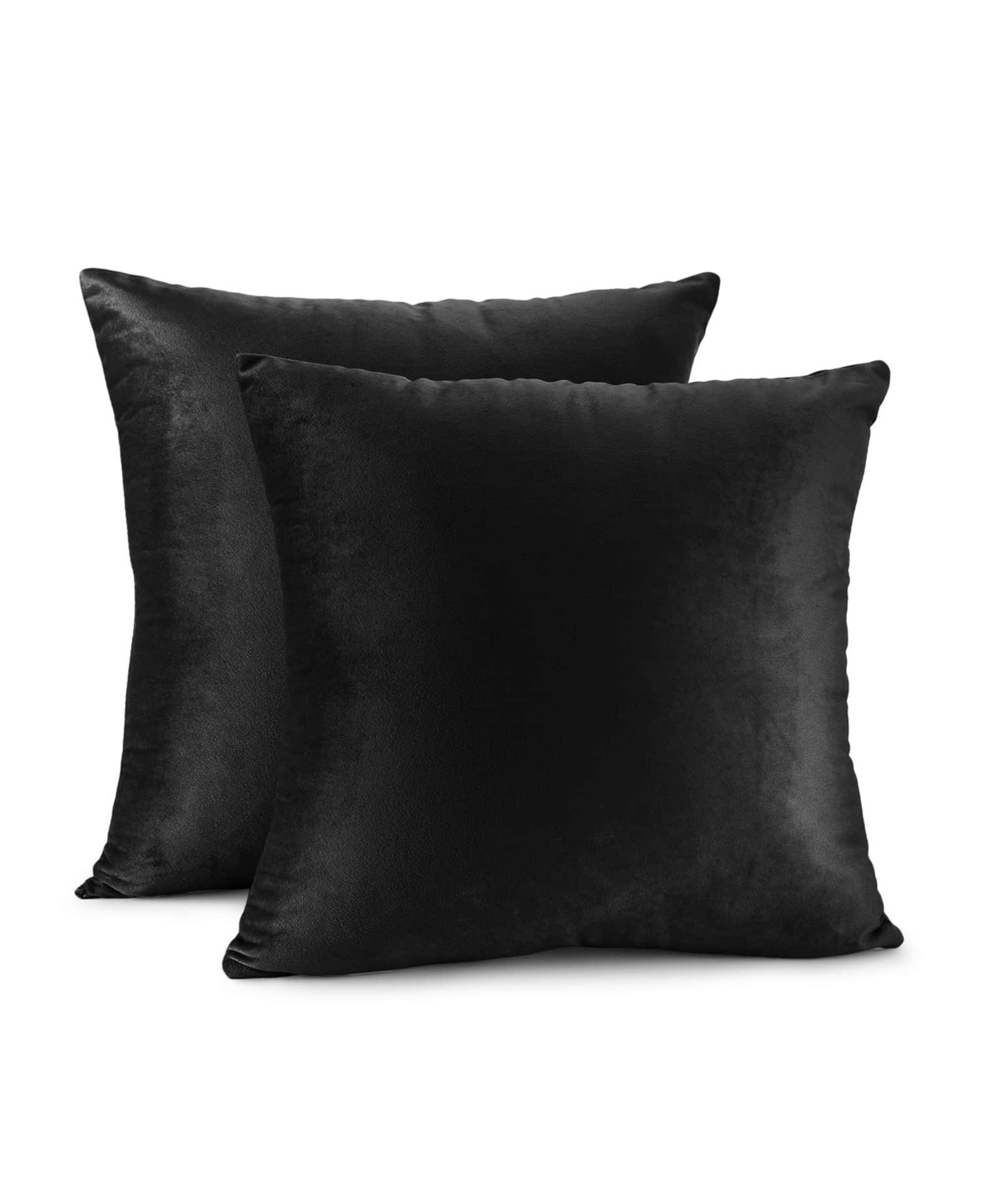 Nestl Elegant Velvet Removeable Cover 2-pack Decorative Pillows, 18" X 18" In Black