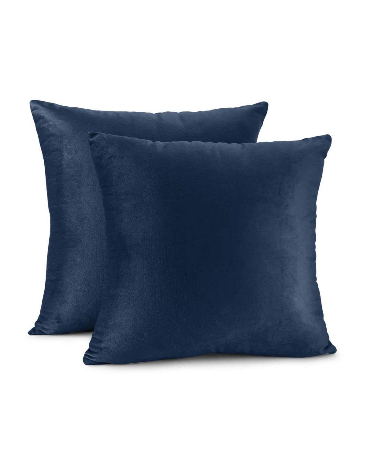 Nestl Elegant 2-pack Velvet Decorative Throw Pillows With Removeable Covers, 18" X 18" In Navy Blue