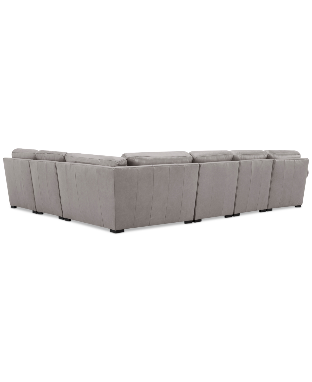 Macy's Radley Roll Arm 139" 4-pc. Leather Square Corner Chaise Sectional, Exclusively At