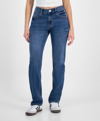 Juniors' High-Rise Baggy Straight-Leg Jeans