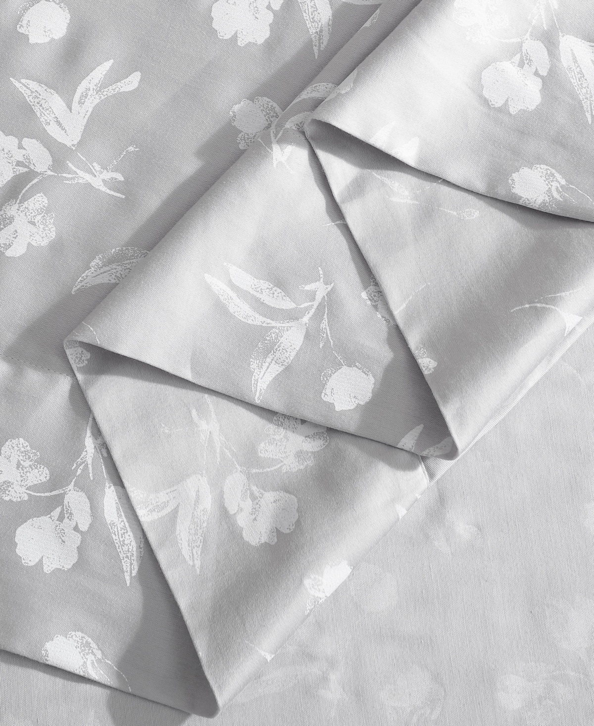 Calvin Klein Printed 300-thread Count Cotton Sateen 4-pc. Sheet Set, Queen In Flowers Plum
