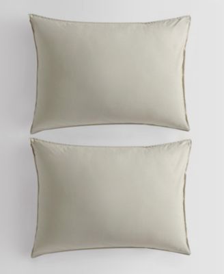 Washed Percale Cotton Solid 3 Piece Comforter Set, Queen