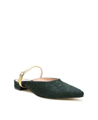 Women's Groovy Green Twiggy Customizable Point Slides