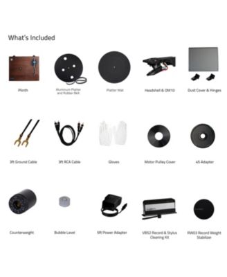 RT82 Turntable with Ortofon OM 10 Cartridge, Speed Control Motor, Record Weight, Stylus & Cleaning Accessory Kit
