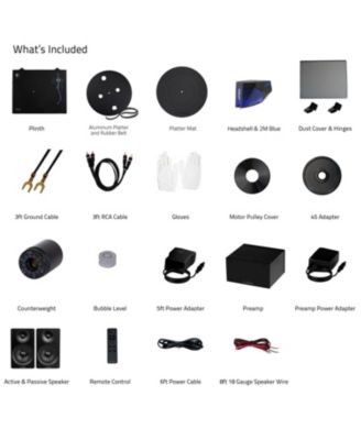Reference RT84 High Fidelity Vinyl Turntable (Piano Black), PA10 Phono Preamp and Ai41 Powered 5" Bookshelf Speakers (Black Ash), Ortofon 2M Blue Cartridge, 90W Class D Amplifier, Bluetooth