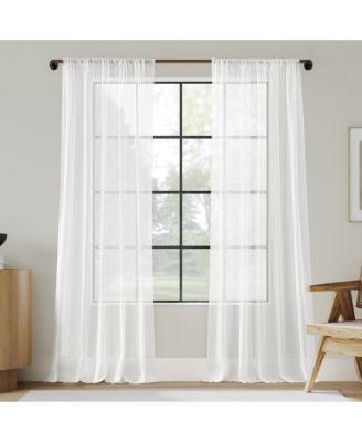 Nahla 100% Cotton Sheer Rod Pocket Curtain Panel