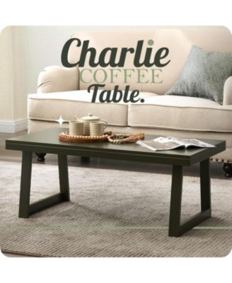 Charlie Rectangular Coffee Table, Center Table, Cocktail Tea Table for Living Room