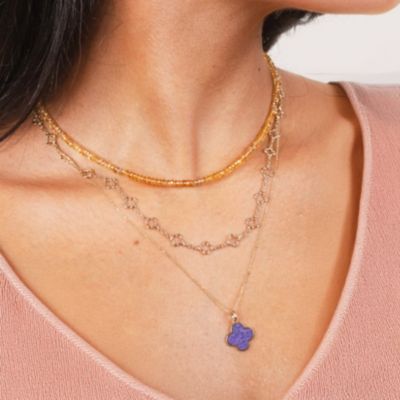 Amethyst Clover Charm 14 millimeters