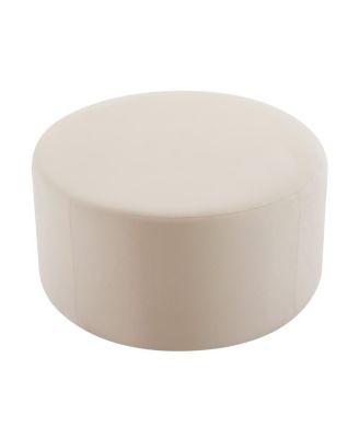 Round Velvet Upholstered Ottoman, Modern Minimalist Design, Versatile as Footrest, Extra Seating or Coffee Table-The Pop Home