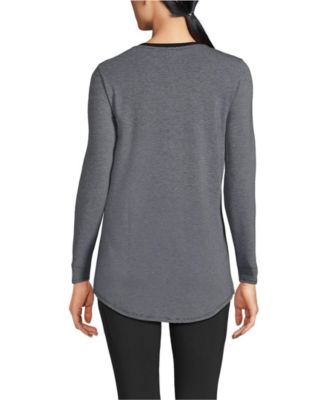 Women's Long Sleeve Power Performance Scoop Neck Curved Hem Tunic Tee