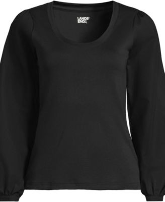 Women's Supima Interlock Scoop Neck Blouson Sleeve Top